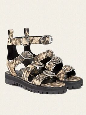 All Saints Raquel Leather Buckled Sandals